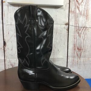 COWTOWN Classic Men's Black Leather Western Cowboy Boots 10.5 D wide foot